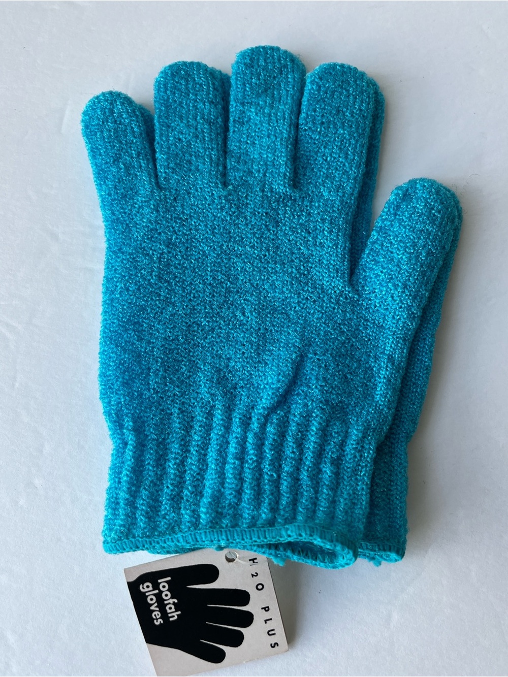 Loofah Gloves Wellness Spa Day Pamper Self Care Aqua Blue H2O Plus NWT